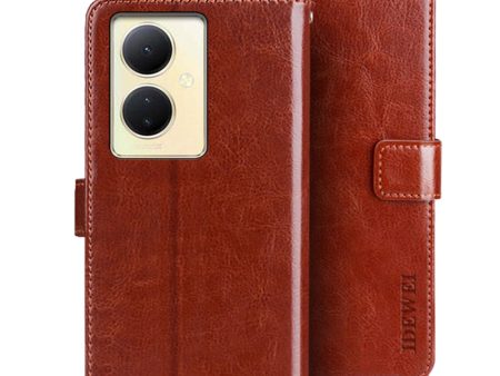 IDEWEI For vivo V29 Lite 5G Wallet Leather Case Crazy Horse Texture Stand Anti-Fingerprint Phone Shell Cover Cheap